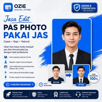 Jasa Edit Pas Foto Pakai Jas – Rapi, Natural, dan Profesional