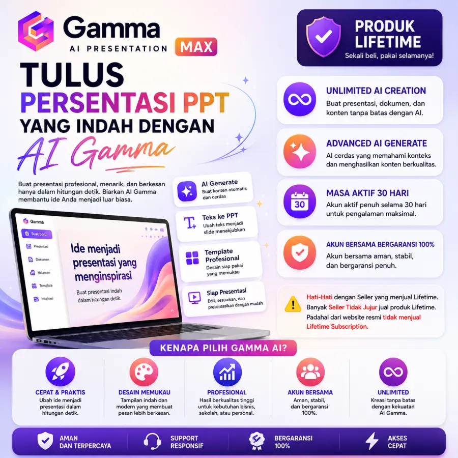 Gamma AI Pro buat ppt dengan AI 1Bln - Foto 1